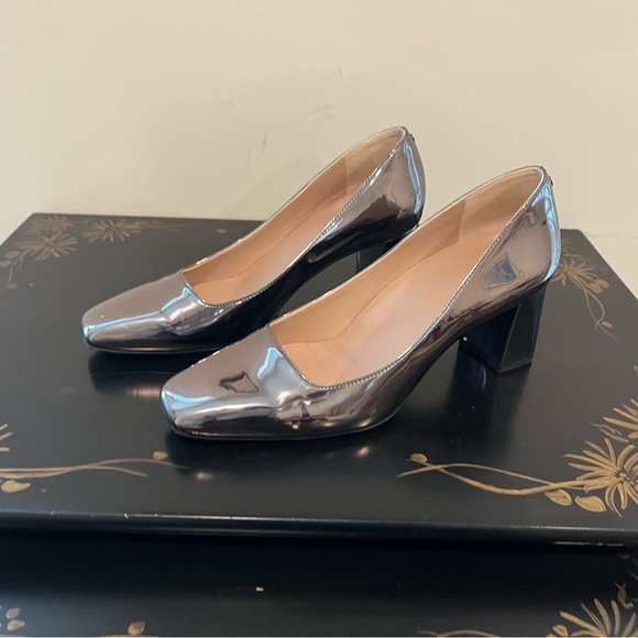 Inez Shoes - Barely used Inez Silver Block Heel Pumps - Women's Dress Heels 8M